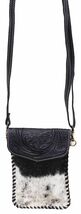 Women's Western Cowhide Floral Tooled Leather Laced Crossbody Bag Purse ... - $39.59