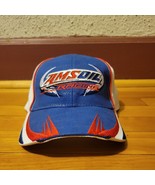Vintage Amsoil AMS Oil Embroidered Red White And Blue Pro Racing Hat Cap - £14.84 GBP
