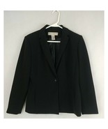 Apostrophe Petites Womens Solid Black Single Breasted Blazer Jacket Size 6P - $19.79