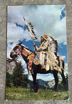 1959 Yellowstone Park Indian Chief Postcard Posted and Stamped Card Rare... - $4.74