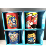 Sonic The Hedgehog Ceramic Mug Set of 4 Sonic Tails 11oz Sega Video Game... - $80.88 CAD