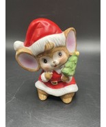 HOMCO Porcelain Christmas Santa Mouse Vintage 5405  Mouse Christmas tree - $13.99