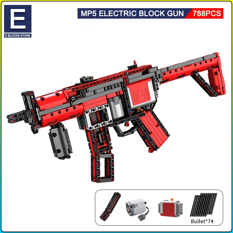 MOC-29369 Military MP5 Motorized Submachine Gun Building Blocks Firearms Model - £41.09 GBP+