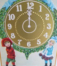 New Years Postcard Children Big Gold Clock Wreath 1912 Series 203 C Stecher - £7.59 GBP