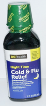 DG Health Night Time Cold &amp; Flu Relief 12 Oz Pain Reliever Fever Reduce ... - $9.89