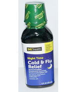 DG Health Night Time Cold &amp; Flu Relief 12 Oz Pain Reliever Fever Reduce ... - €8,45 EUR