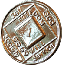 NA Medallion Nickel Plated Year 1 - 40 - $292.50 MXN