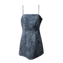 She + Sky Womens Sundress Blue Mini Leopard Print Lined Sleeveless Retro S - £14.21 GBP