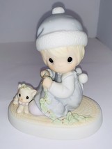 1988 Precious Moments Figurine Meowie Christmas girl with kitten Limited Edition - £21.70 GBP