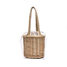 Women Woven Straw Bucket Handbag Lady Summer Beach Mini Bags -OPK - £19.65 GBP