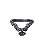 Alchemy Gothic R232 - Ravenette Ring Black Raven wings England Band - £16.17 GBP