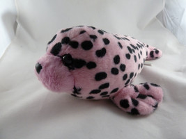 Aurora Destination Nation 15&#39;&#39; Leopard Baby Seal Plush Pink with Black Spots    - £11.07 GBP