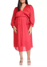 New Michael Kors Red Midi Wrap Belted Dress Size 0X 1 X 2 X 3 X Women $175 - £50.96 GBP+
