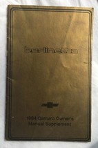 Chevy 1984 Camaro Berlinetta Original Owners Operators Supplemental Manual - $29.65