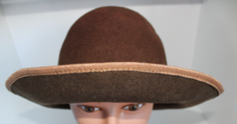 Vintage Unisex Brown Wool Felt Hat No Tags - £18.64 GBP