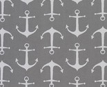 Anchors Grey Sailors Indoor/Outdoor Upholstery Fabric by the Yard D795.05 - £11.04 GBP