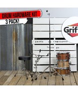 Drummers Throne Seat, Snare Drum Stand &amp; Straight Cymbal Stand Hardware ... - €63,12 EUR+