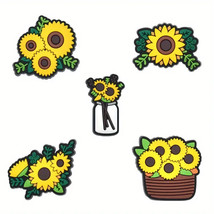 5 Flower Gardening Series Shoe Cartoon Plant Bee Pattern Shoe Charms For... - £8.17 GBP