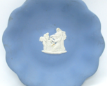 Vintage Wedgwood Jasperware White on Blue Scalloped Vanity Dish - $14.85