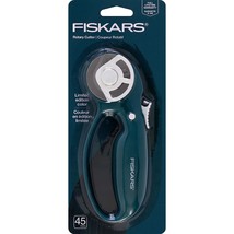 Fiskars Classic Loop Handle Pnk Rotary Cutter 45mm, White/Blue - £26.63 GBP