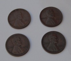 Lincoln  Cents--1909, 1910, 1911, 1914......VG-Fine grade...4 pieces--A - £7.79 GBP