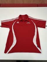 Adidas Climalite Polo Shirt Mens XL Red &amp; White Letter Club - $26.92