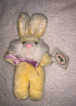 Vintage 1992 Joelson Industries Plush Yellow Easter Bunny Rabbit With Tags 8” - £15.76 GBP