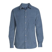 George Men&#39;s Corduroy Shirt with Long Sleeves, Weathered Blue Size XL(46-48) - £15.26 GBP