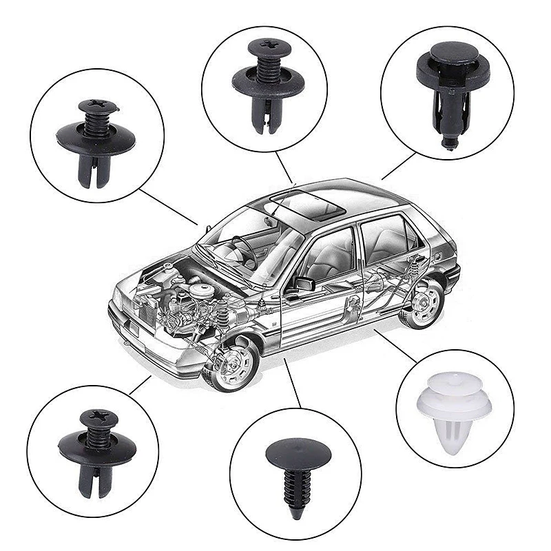 Car Plastic Rivets Kit - Universal Fasteners, Durable Clips for Door Tri... - £16.47 GBP