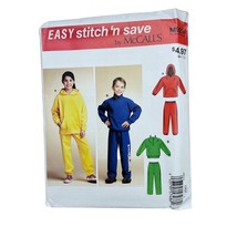 McCalls Sewing Pattern M9214 Hooded Shirt Pullover Pants Unisex Child Size XS-XL - $8.99