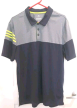 Adidas Golf Polo Shirt Navy Gray Sz LARGE NWT Casual Preppy Outdoor Lightweight - £15.56 GBP