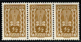 AUSTRIA 1922-1924 Very Fine MNH Strip of 3 Stamps Scott # 250 - £0.77 GBP