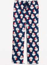 Old Navy Women Flannel Pajama Pants Santa Beige XXL Blue Christmas Winte... - $23.44