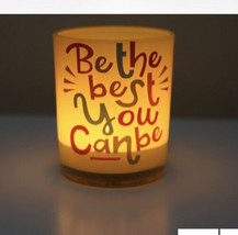 Candle Jar In Bulk Print Yellow-“Be The Best You Can Be”.2.78inches - £17.81 GBP