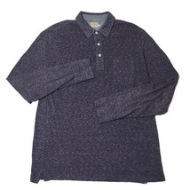 Faherty Shirt Mens Large Polo Long Sleeve Stripe Pocket Organic Cotton Blend - £19.83 GBP