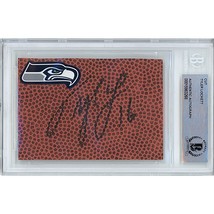 Tyler Lockett Auto Seattle Seahawks Signed Football Cut Autographed Beckett Slab - £100.13 GBP