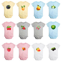 Novelty Fruit Image Print Baby Bodysuits Newborn Rompers Infant Jumpsuit Outfits - £8.69 GBP