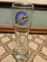 Vintage Blue Moon Beer Logo &amp; Cooper River Bridge Run Logo Tall Beer Glass - $11.99