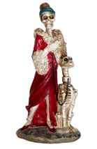 Skeleton Woman and Dog On Chain Figurine Prop Creepy Halloween Decor Lar... - $84.10