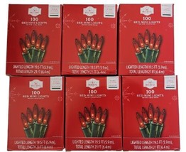 Holiday Time 100 Red Mini String Lights Green Wire Christmas Incandescen... - £38.89 GBP