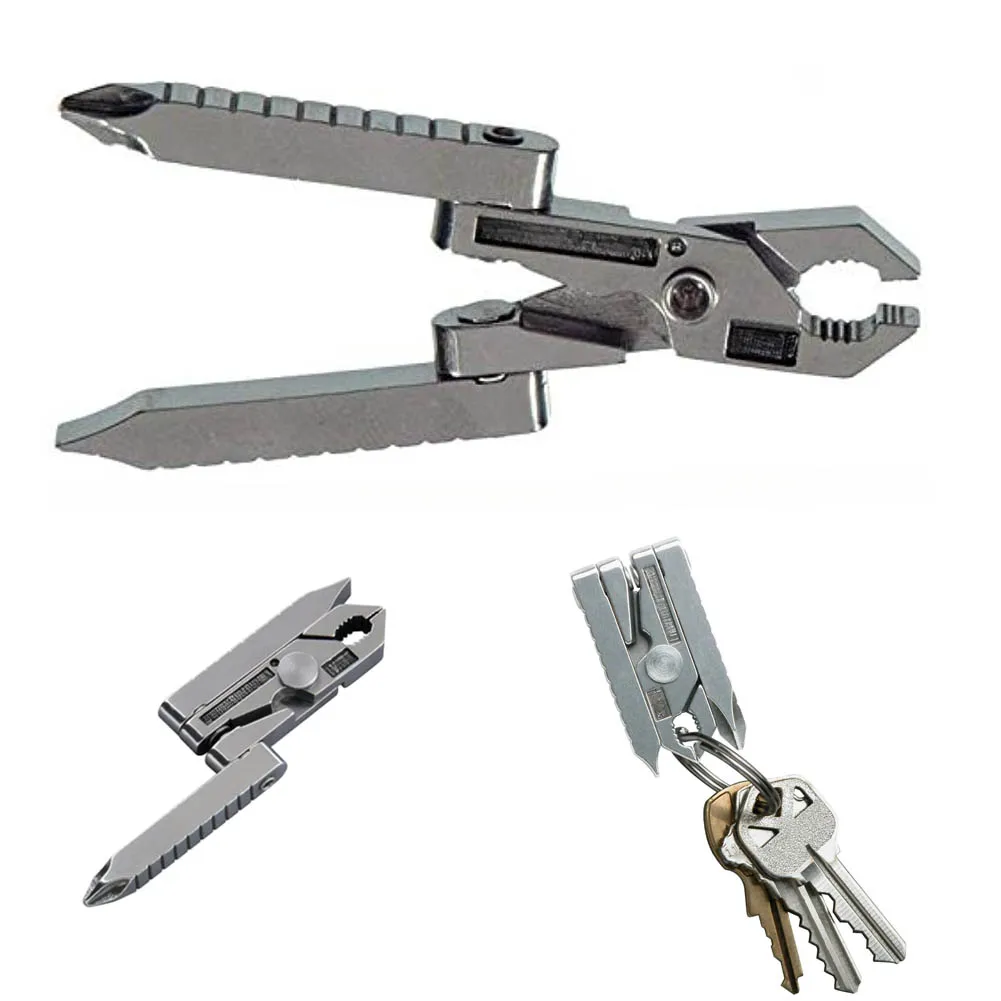 6 in 1 Mini Folding Pliers EDC Outdoor Survival Clamp Tool Multifunction Pocket - £10.46 GBP