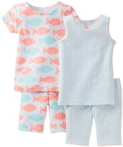 Carter&#39;s Baby Girls Pajama Set Fish Muticolor 4 Pieces Size 6 Month - $9.29
