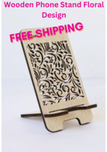 Vintage Style Custom Wooden Phone Holder Stand Floral Design Very Rare New  - $79.99