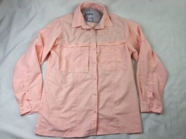 GUIDE&#39;S CHOICE Women&#39;s Long Sleeve Peach Fishing Shirt L button front - £15.58 GBP