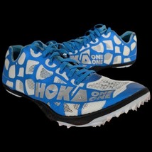 Hoka Track Cleats Size 9.5 Mens Spikes Rocket LD Shoes Blue One 1013929 wcy - $55.54