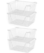 Slideep 14&#39;&#39; Large Stackable Storage Baskets Cabinet Organizer Sturdy, 4... - $49.96