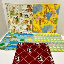 Vintage Gift Wrap Sheets Mixed Lot of 7 Noahs Ark Alligators Bears Woodland READ - $13.25