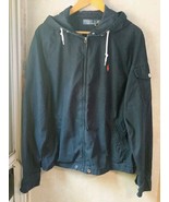 Polo Ralph Lauren Windbreaker Jacket Mens L Blue Full Zip Hooded Cargo M... - $45.67 CAD