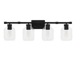 Intertek Laurel Brook 4-Lights Matte Black Industrial Bathroom Vanity Fi... - £46.84 GBP