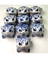10 Vintage Delft Holland Blue White Frog Figurine Animal Porcelain Statu... - €43,58 EUR